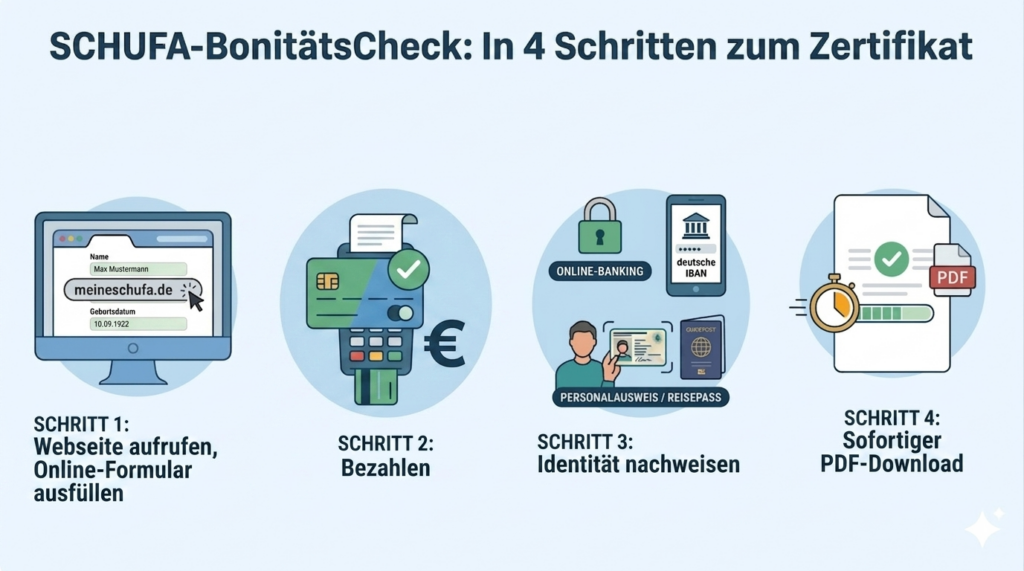 SCHUFA-BonitaetsCheck-online-beantragen - in 4 Schritten