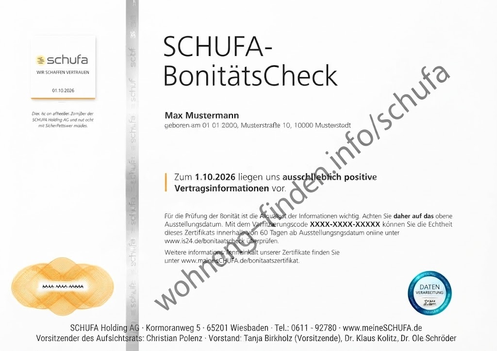 SCHUFA-BonitätsCheck (Muster)